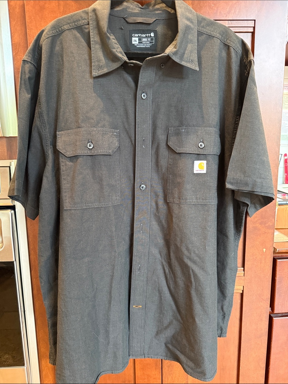 Carhartt Short Sleeve Work Shirt in Black Chambray